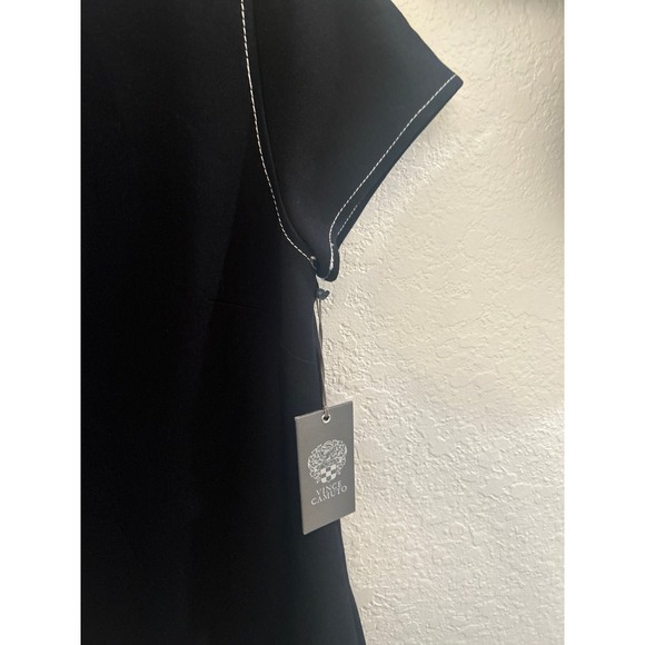 Vince Camuto Short Sleeve Stitched Hem Tunic Shift Dress, Black NWT Size S - Picture 4 of 6